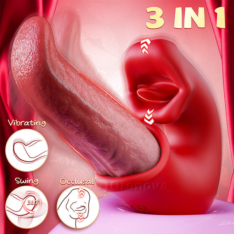 Ultimate 3-in-1 Rose Massager - Internal, External & Tongue Stimulation Tool