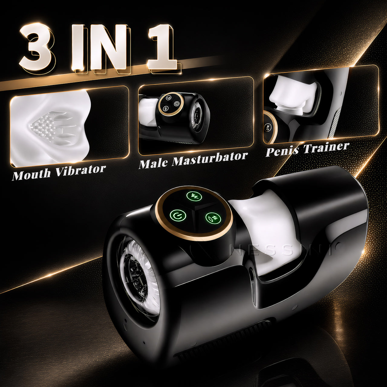 3-in-1 Automatic Men’s Massager with Motion, Vibration & Grip Modes