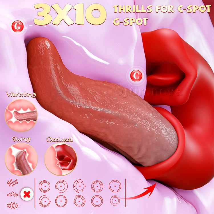 Ultimate 3-in-1 Rose Massager - Internal, External & Tongue Stimulation Tool