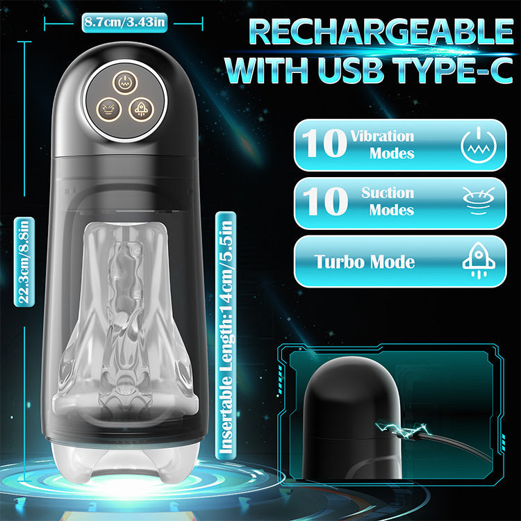 Elite Automatic Men’s Massager - 9-Mode Suction & Whirlpool Experience